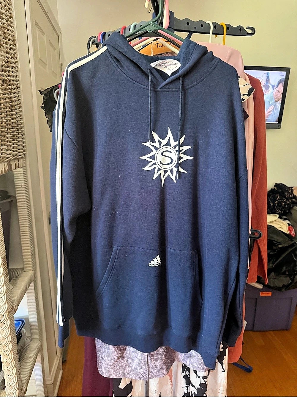 adidas Men's Blue Graphic Hoodie Size Large NWT